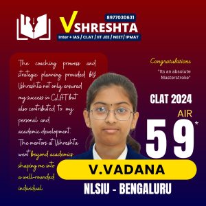 V Vandana - Clat 2024 AIR 59 Rank